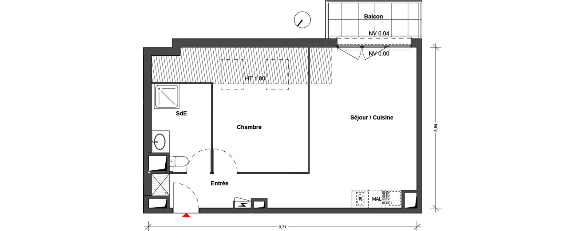 Appartement T2 de 45,32 m2 &agrave; Cr&eacute;teil Centre