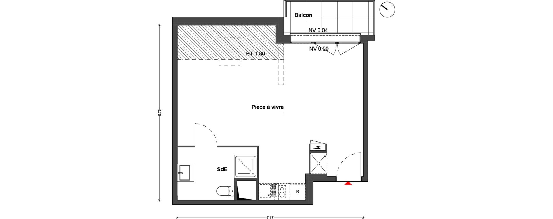 Appartement T1 de 37,48 m2 &agrave; Cr&eacute;teil Centre