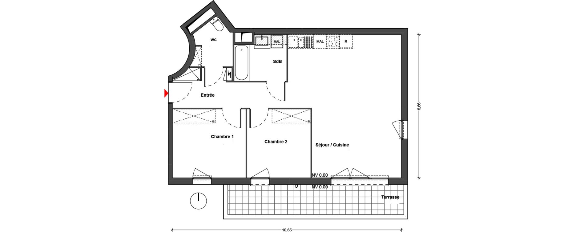 Appartement T3 de 68,14 m2 &agrave; Cr&eacute;teil Centre