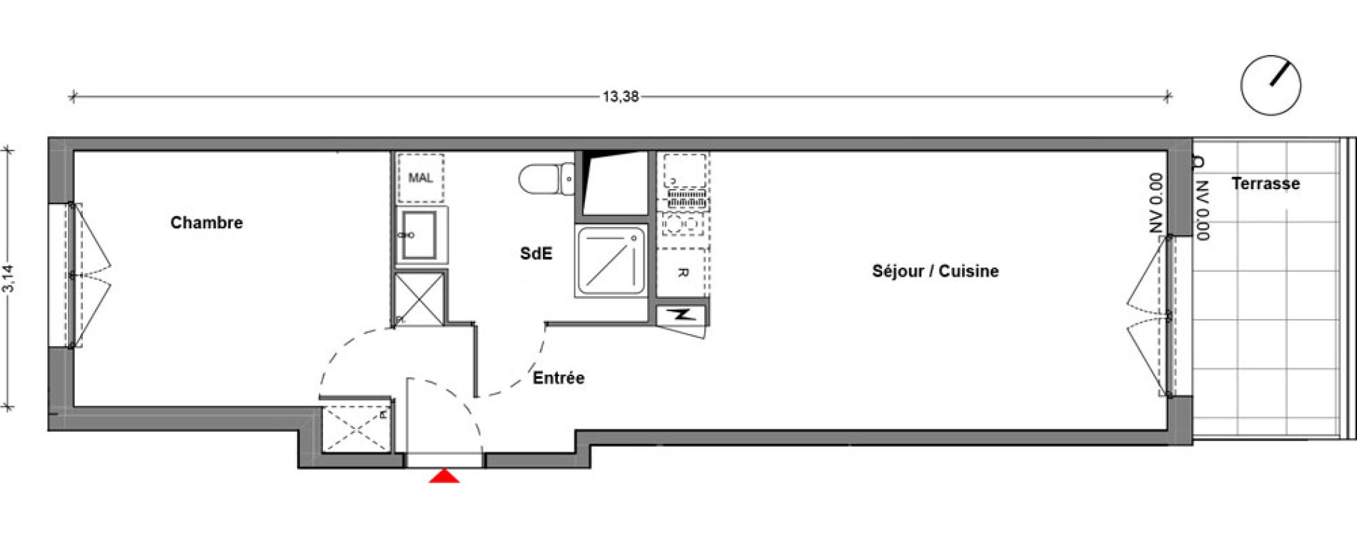Appartement T2 de 44,25 m2 &agrave; Cr&eacute;teil Centre