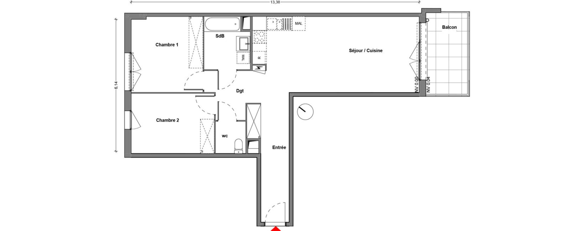 Appartement T3 de 70,29 m2 &agrave; Cr&eacute;teil Centre