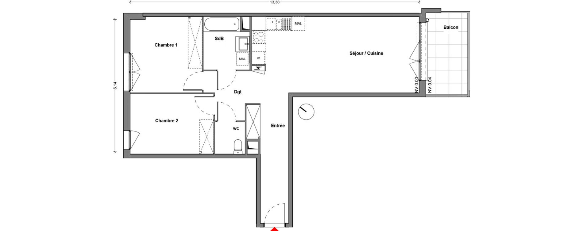 Appartement T3 de 70,29 m2 &agrave; Cr&eacute;teil Centre