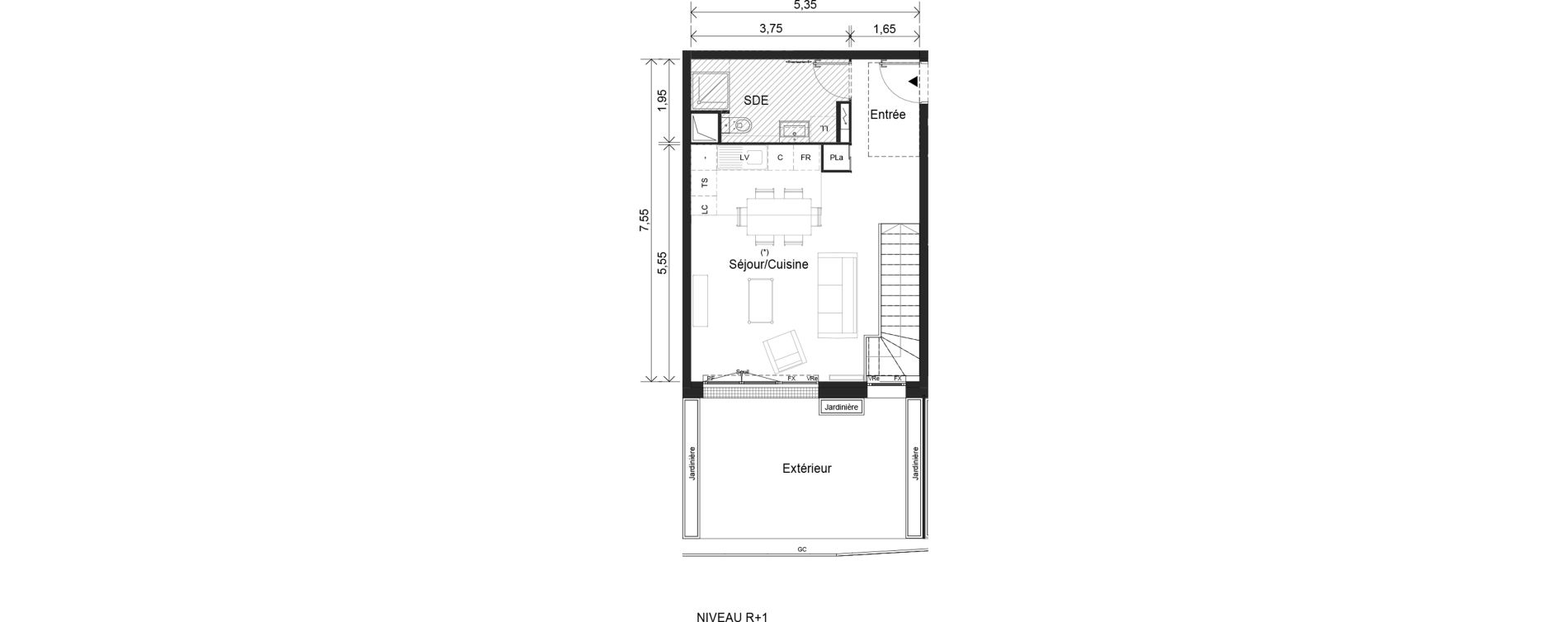 Duplex T3 de 68,41 m2 &agrave; Cr&eacute;teil Viet
