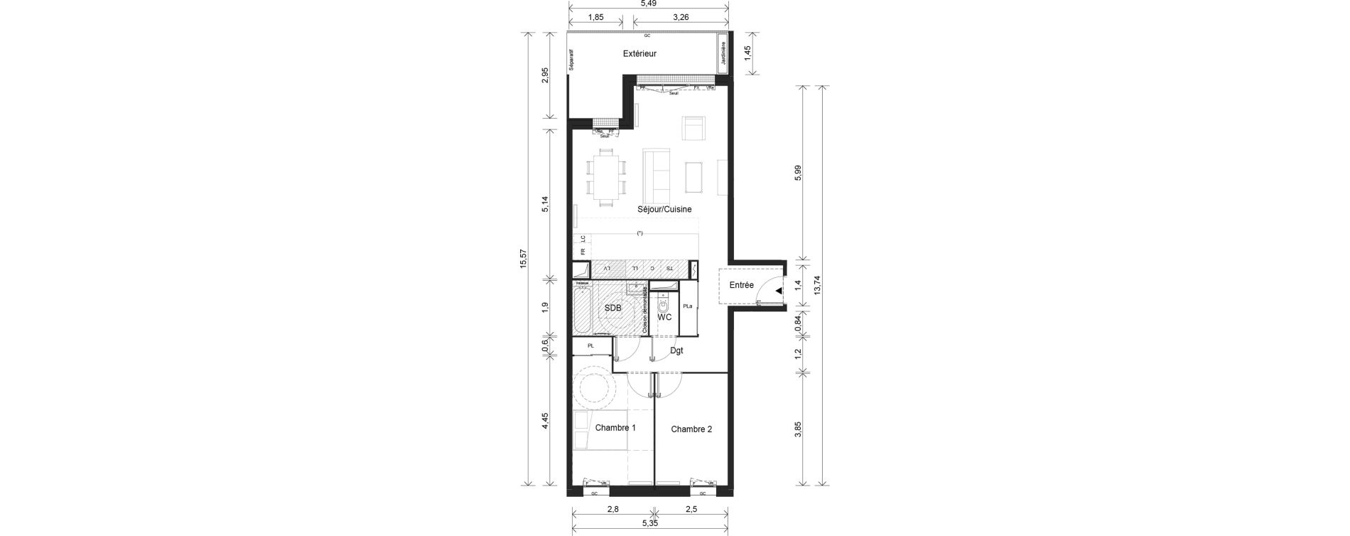 Appartement T3 de 70,90 m2 &agrave; Cr&eacute;teil Viet