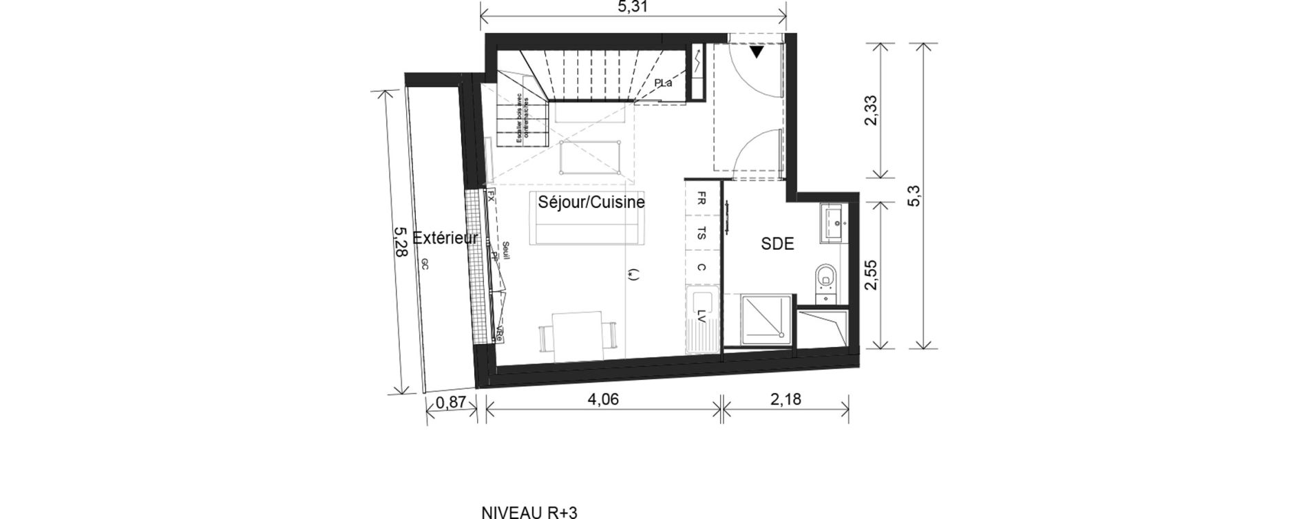 Duplex T2 de 48,44 m2 &agrave; Cr&eacute;teil Viet