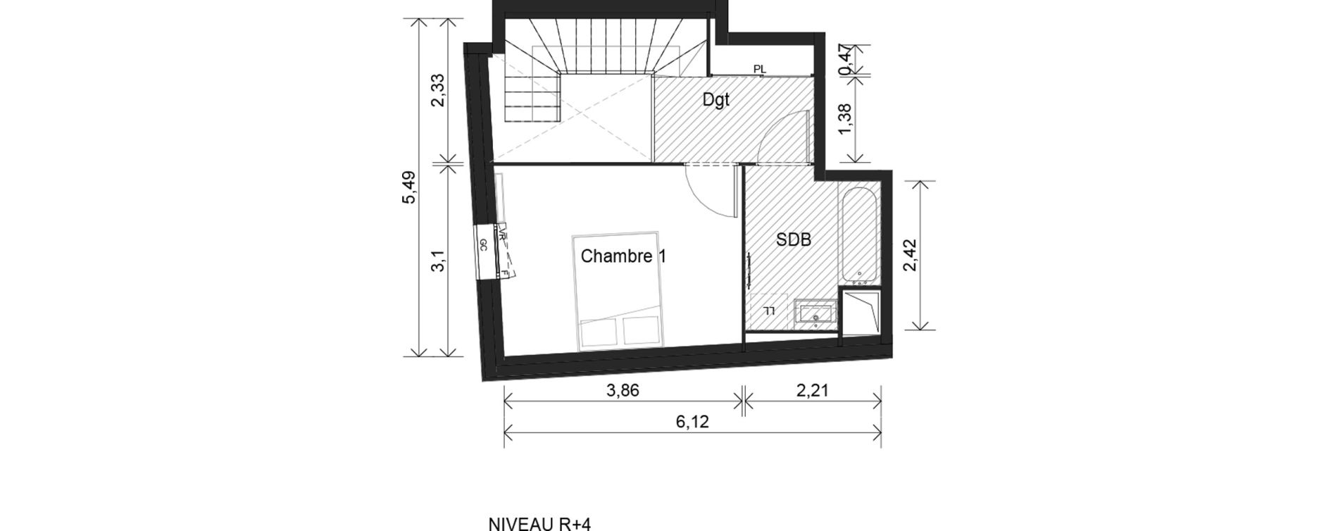 Duplex T2 de 48,44 m2 &agrave; Cr&eacute;teil Viet