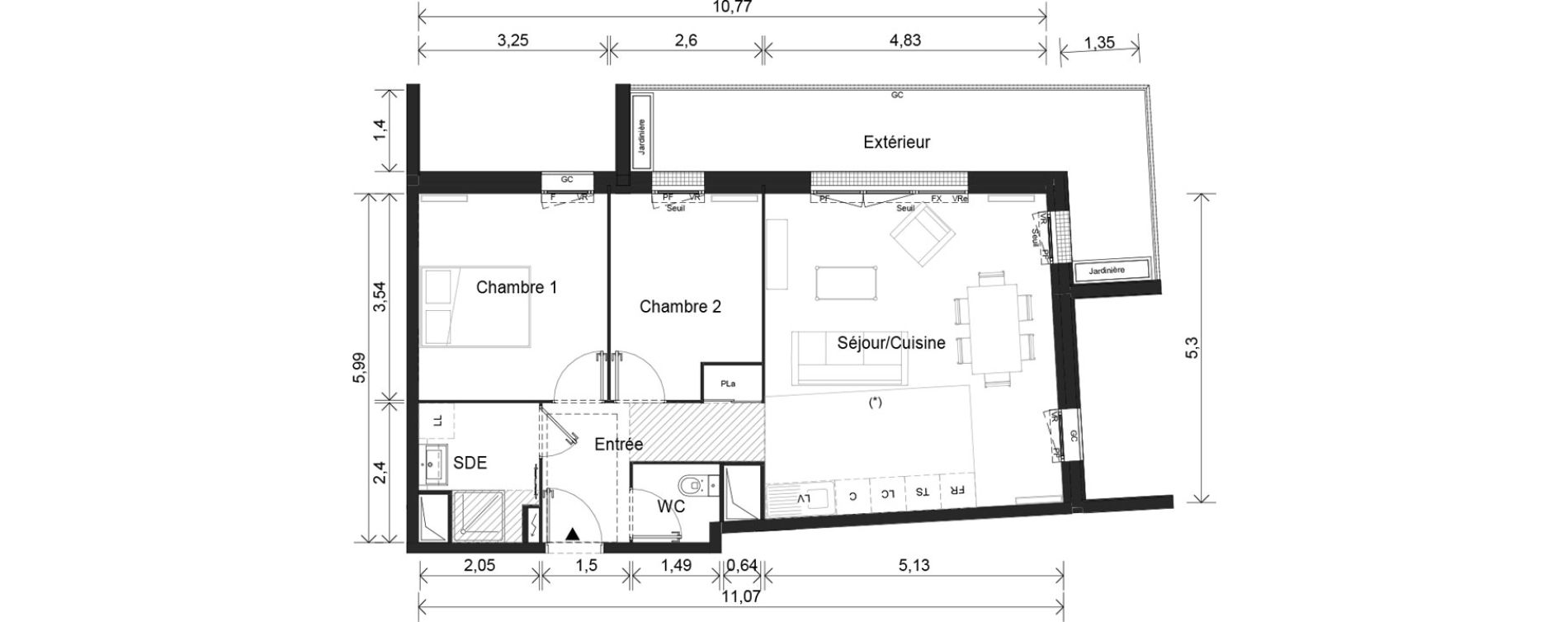 Appartement T3 de 59,94 m2 &agrave; Cr&eacute;teil Viet