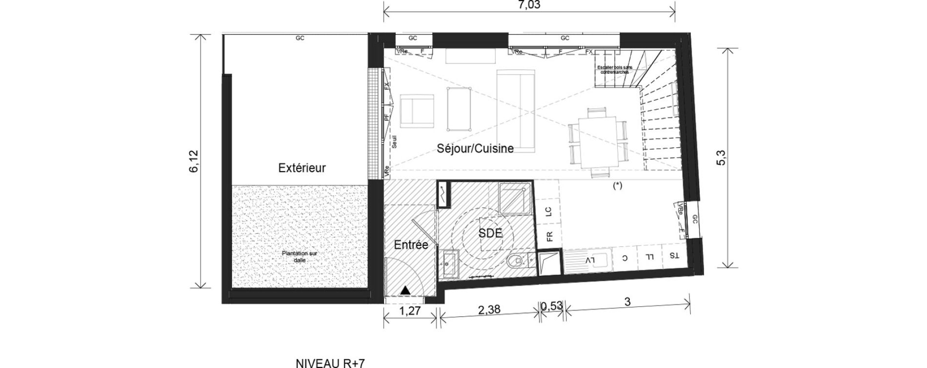 Duplex T3 de 67,49 m2 &agrave; Cr&eacute;teil Viet