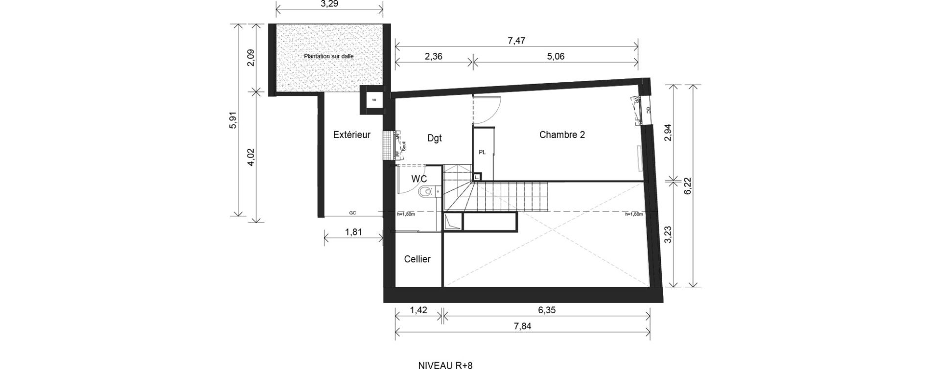 Duplex T3 de 65,50 m2 &agrave; Cr&eacute;teil Viet