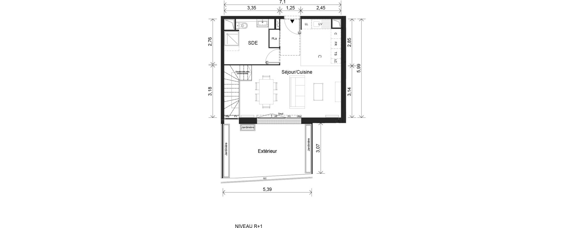 Duplex T3 de 68,97 m2 &agrave; Cr&eacute;teil Viet