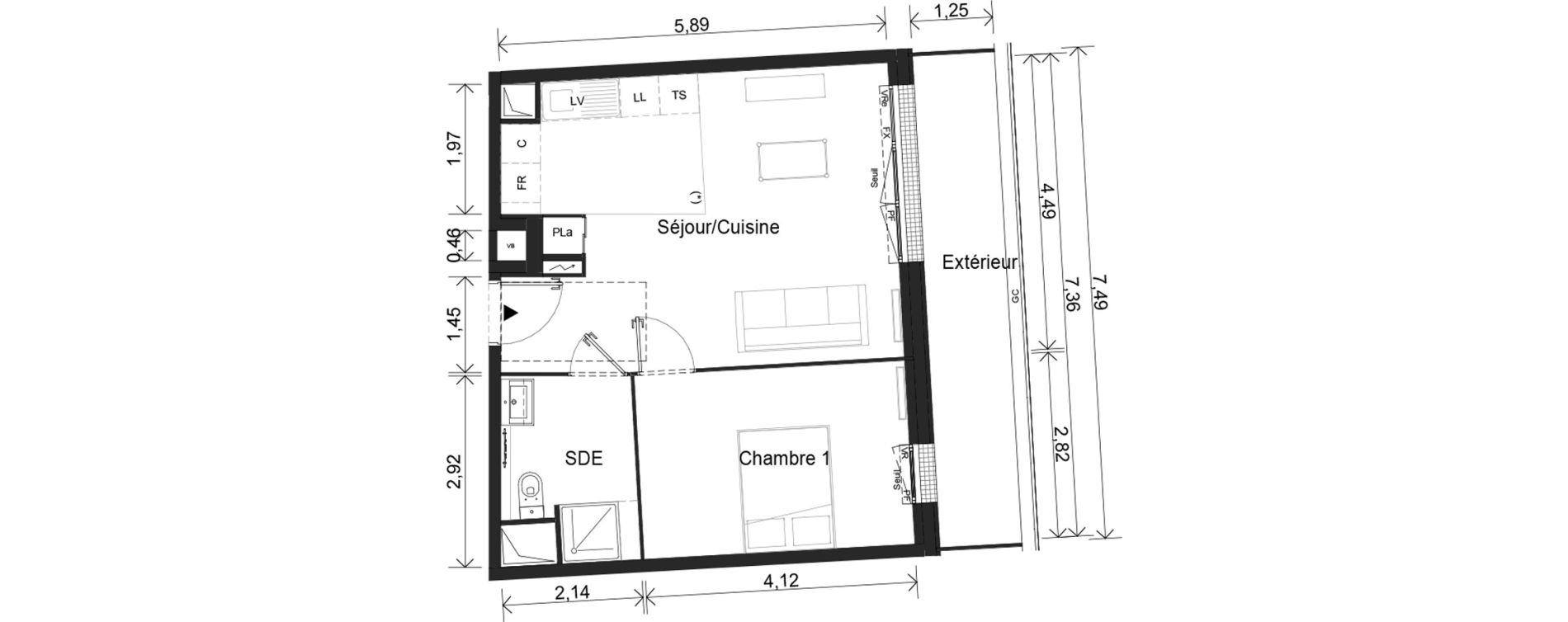 Appartement T2 de 42,06 m2 &agrave; Cr&eacute;teil Viet