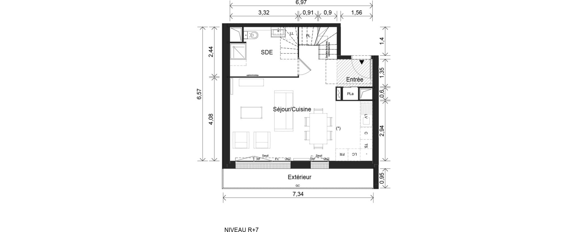 Duplex T4 de 78,80 m2 &agrave; Cr&eacute;teil Viet