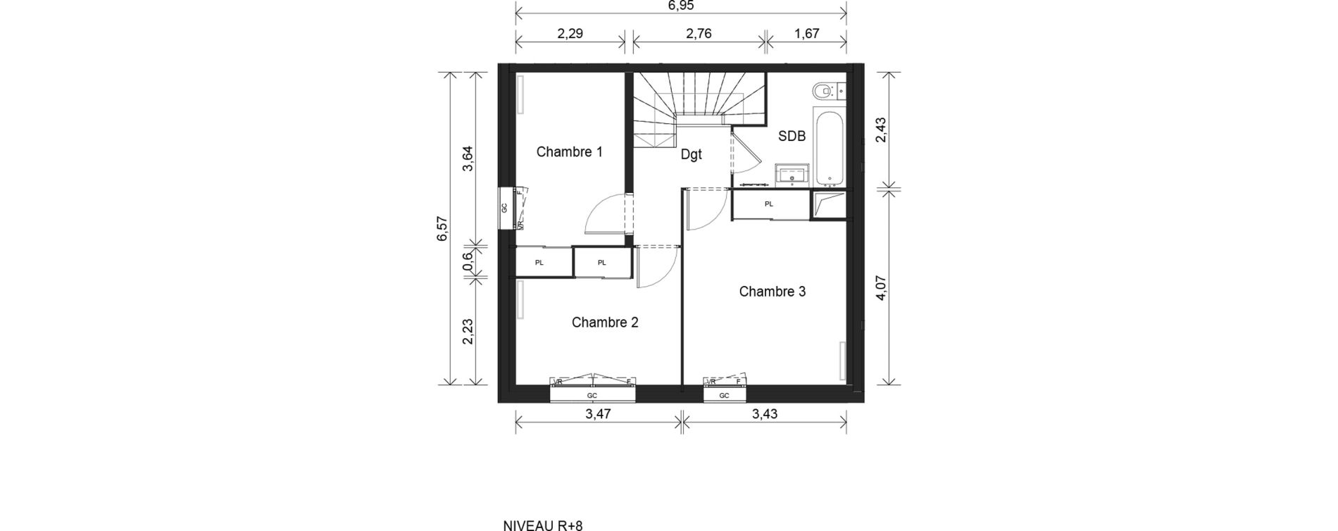 Duplex T4 de 78,80 m2 &agrave; Cr&eacute;teil Viet
