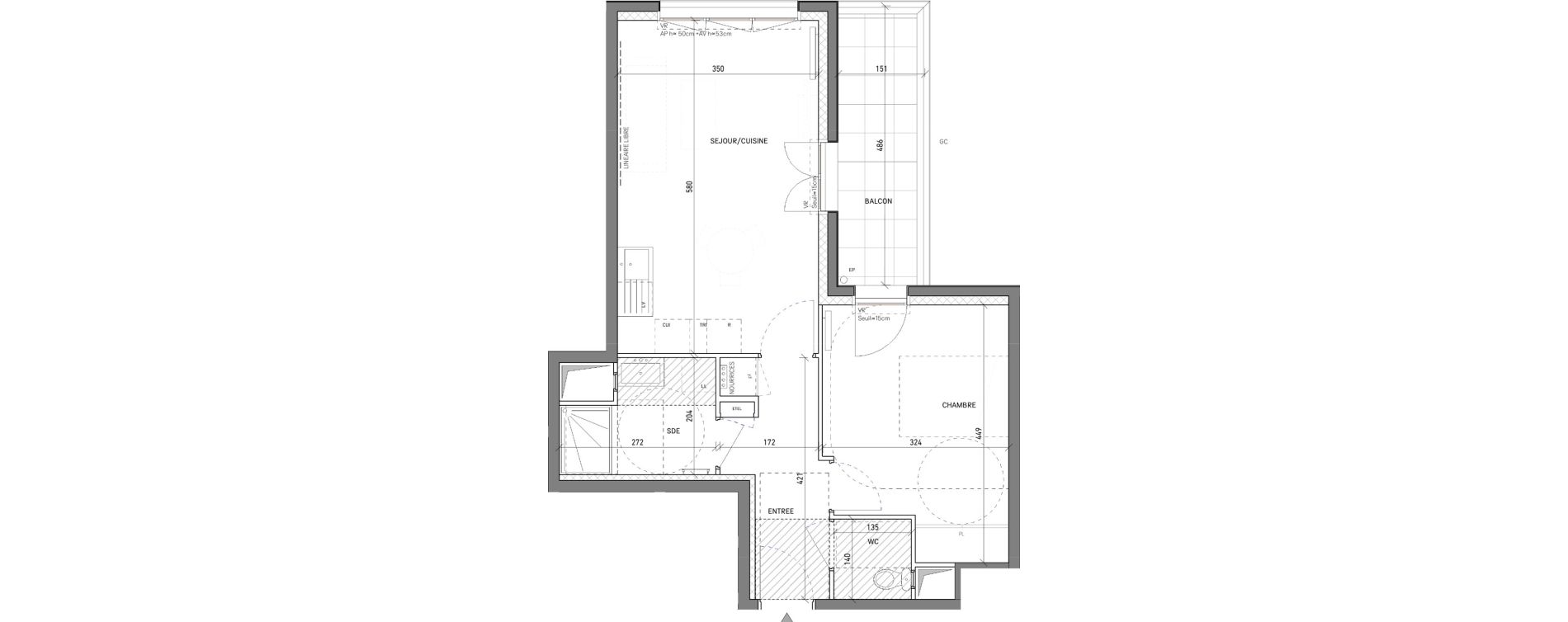 Appartement T2 de 46,05 m2 &agrave; Cr&eacute;teil Cardinaud