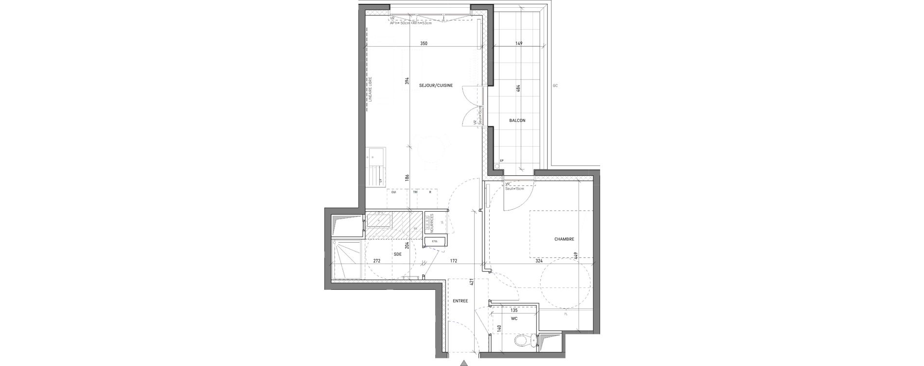 Appartement T2 de 46,05 m2 &agrave; Cr&eacute;teil Cardinaud