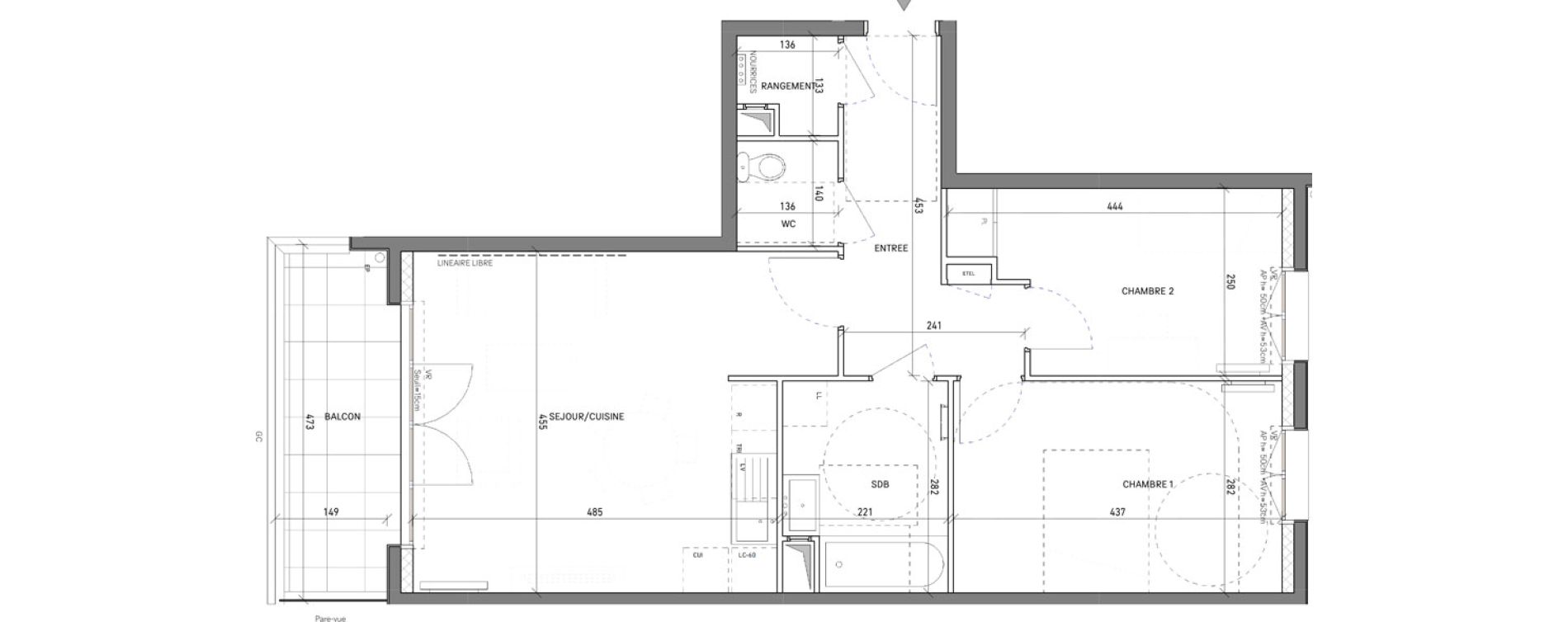 Appartement T3 de 61,78 m2 &agrave; Cr&eacute;teil Cardinaud