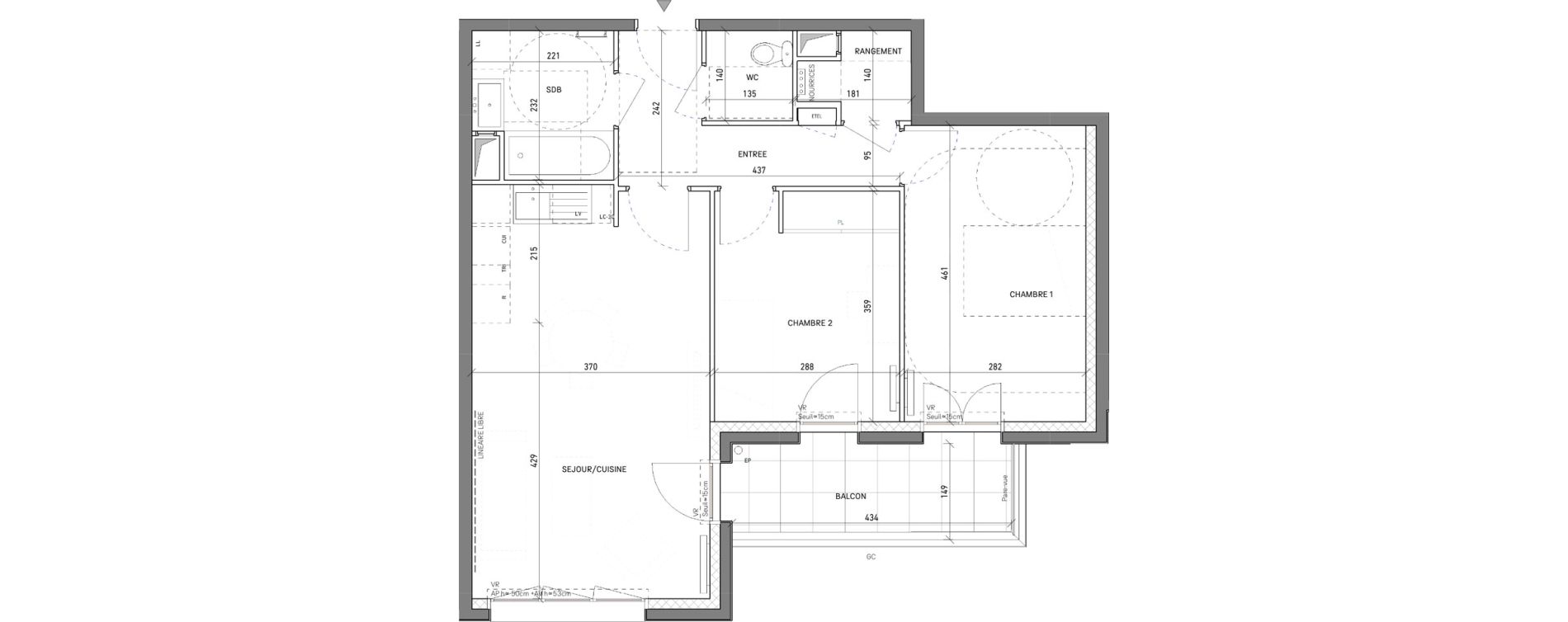 Appartement T3 de 61,59 m2 &agrave; Cr&eacute;teil Cardinaud