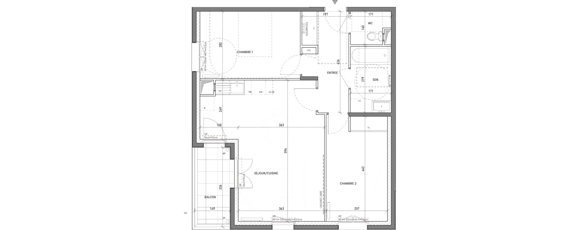 Appartement T3 de 61,92 m2 &agrave; Cr&eacute;teil Cardinaud