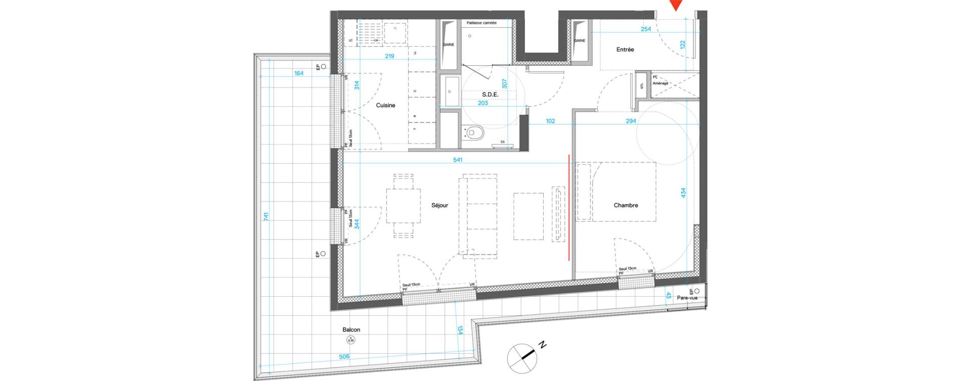 Appartement T2 de 48,38 m2 &agrave; Cr&eacute;teil Triangle de l'&eacute;chat