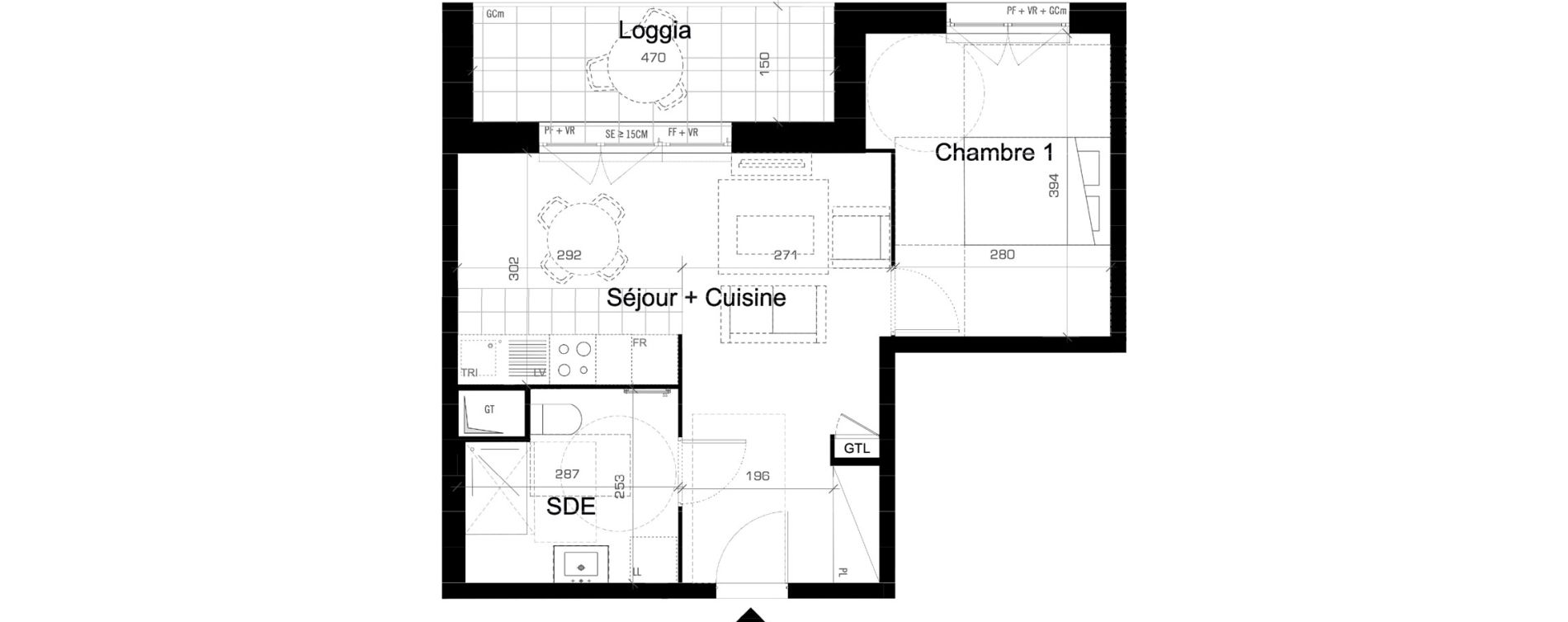 Appartement T2 de 41,30 m2 &agrave; Cr&eacute;teil L &eacute;chat