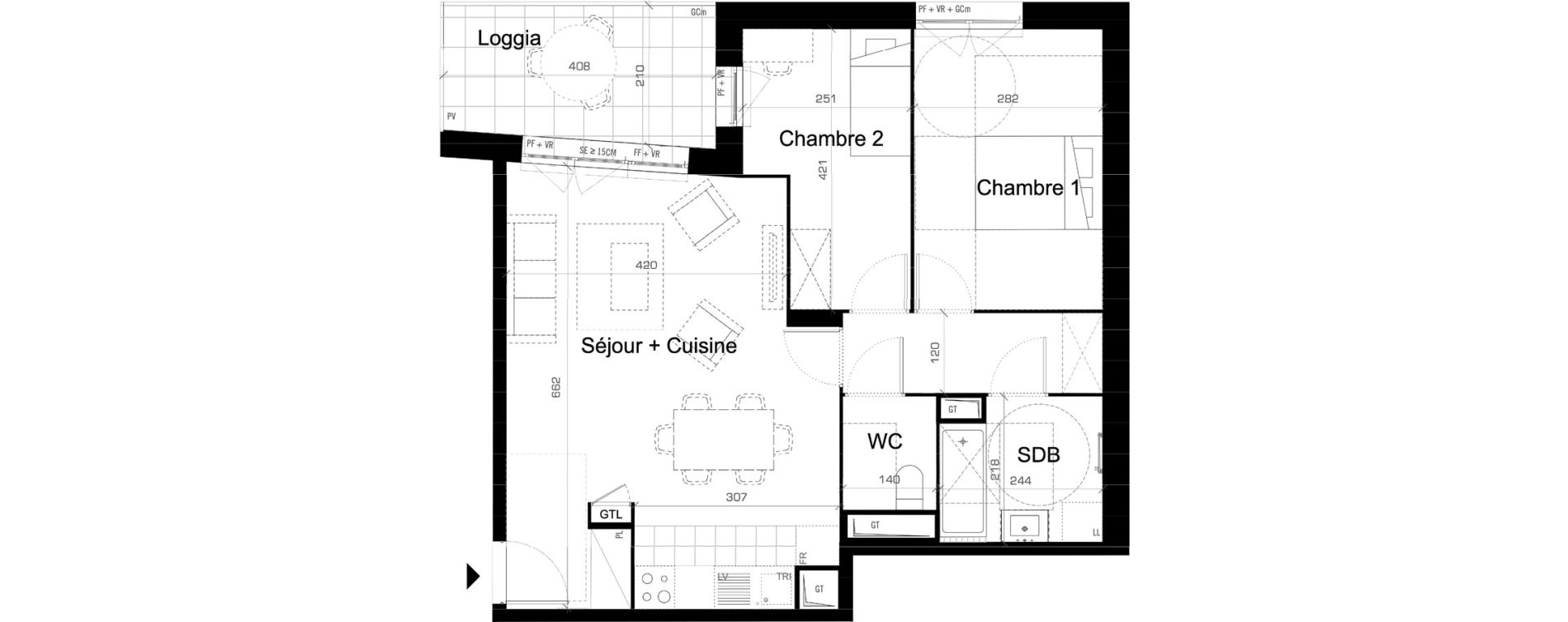 Appartement T3 de 63,30 m2 &agrave; Cr&eacute;teil L &eacute;chat