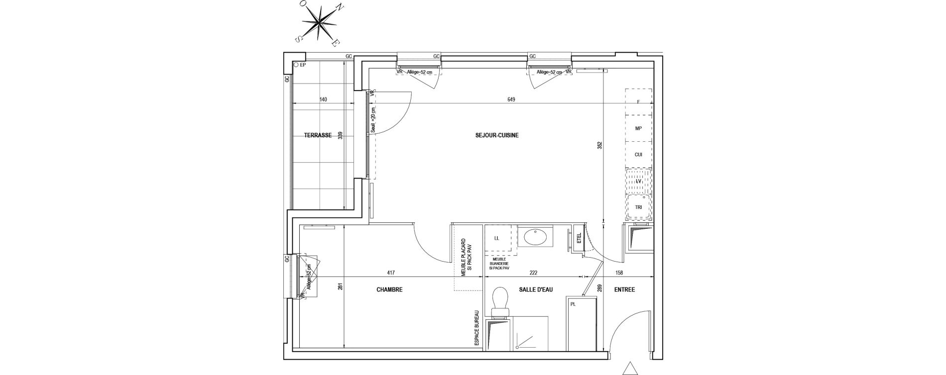 Appartement T2 de 44,42 m2 &agrave; Cr&eacute;teil Viet