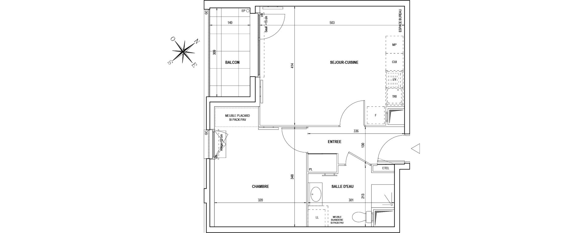 Appartement T2 de 42,62 m2 &agrave; Cr&eacute;teil Viet