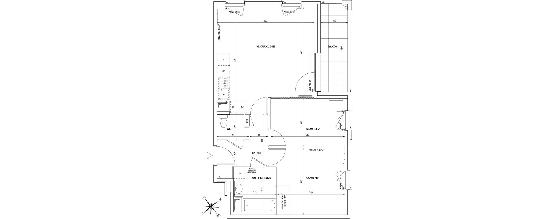 Appartement T3 de 59,46 m2 &agrave; Cr&eacute;teil Viet