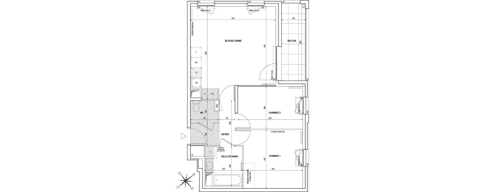 Appartement T3 de 59,43 m2 &agrave; Cr&eacute;teil Viet