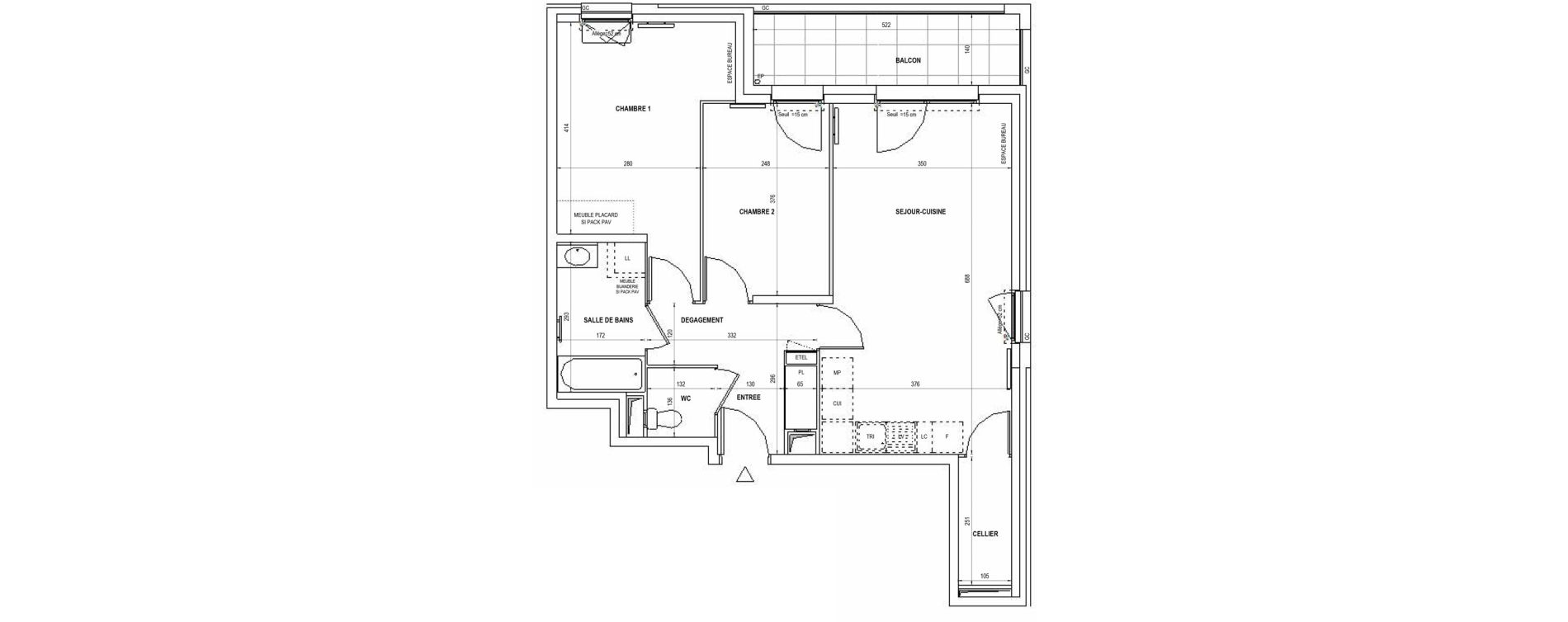 Appartement T3 de 64,66 m2 &agrave; Cr&eacute;teil Viet