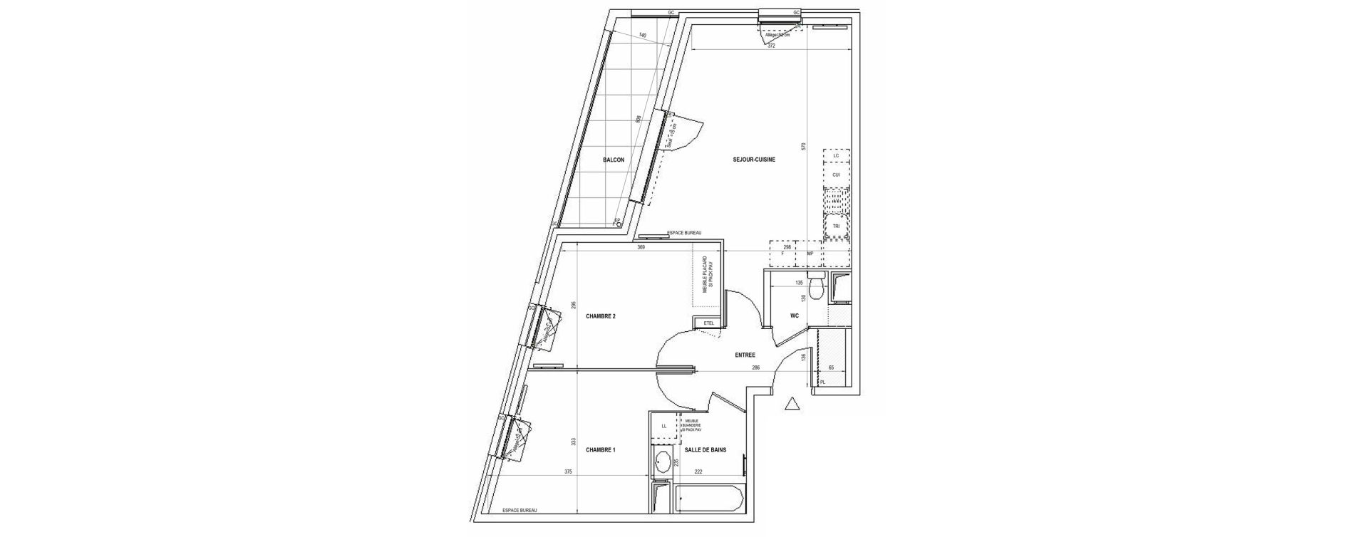 Appartement T3 de 60,86 m2 &agrave; Cr&eacute;teil Viet