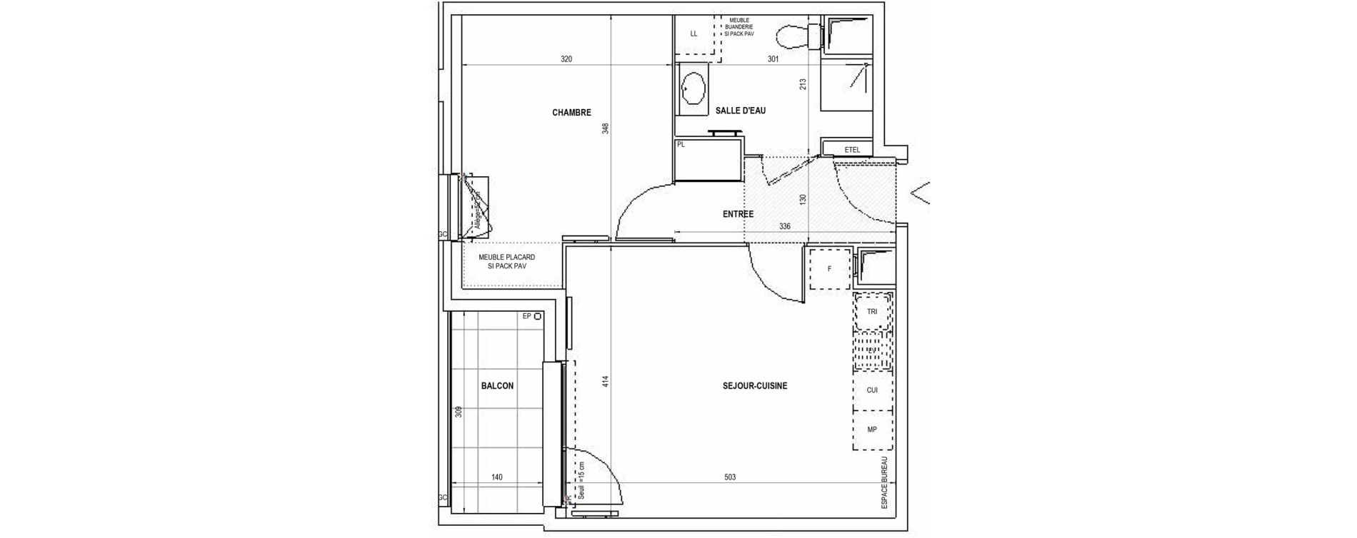 Appartement T2 de 42,62 m2 &agrave; Cr&eacute;teil Viet