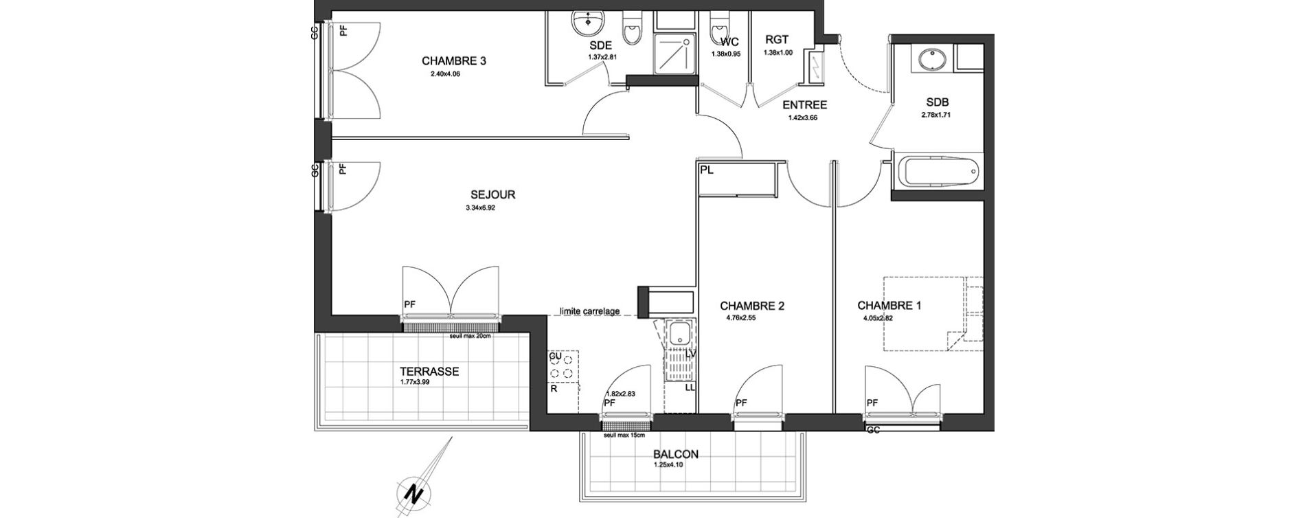 Appartement T4 de 81,31 m2 &agrave; Cr&eacute;teil Centre