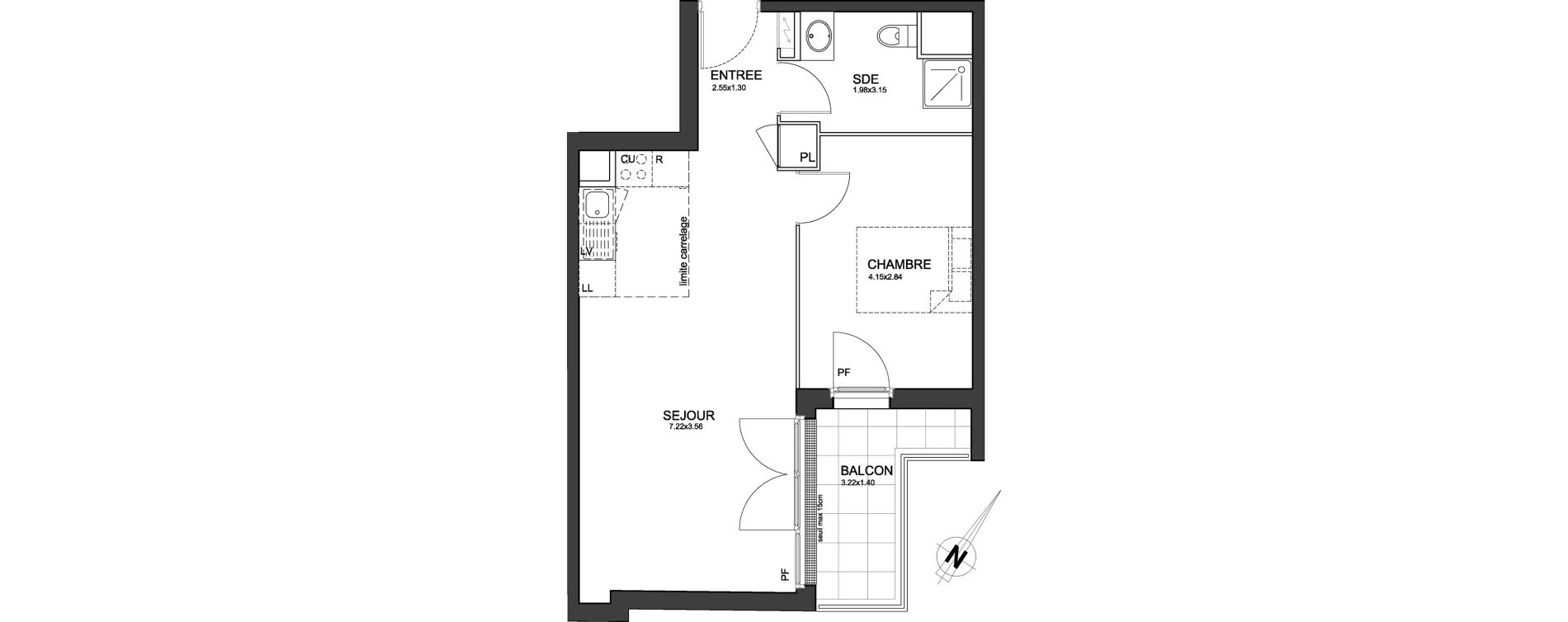 Appartement T2 de 45,47 m2 &agrave; Cr&eacute;teil Centre