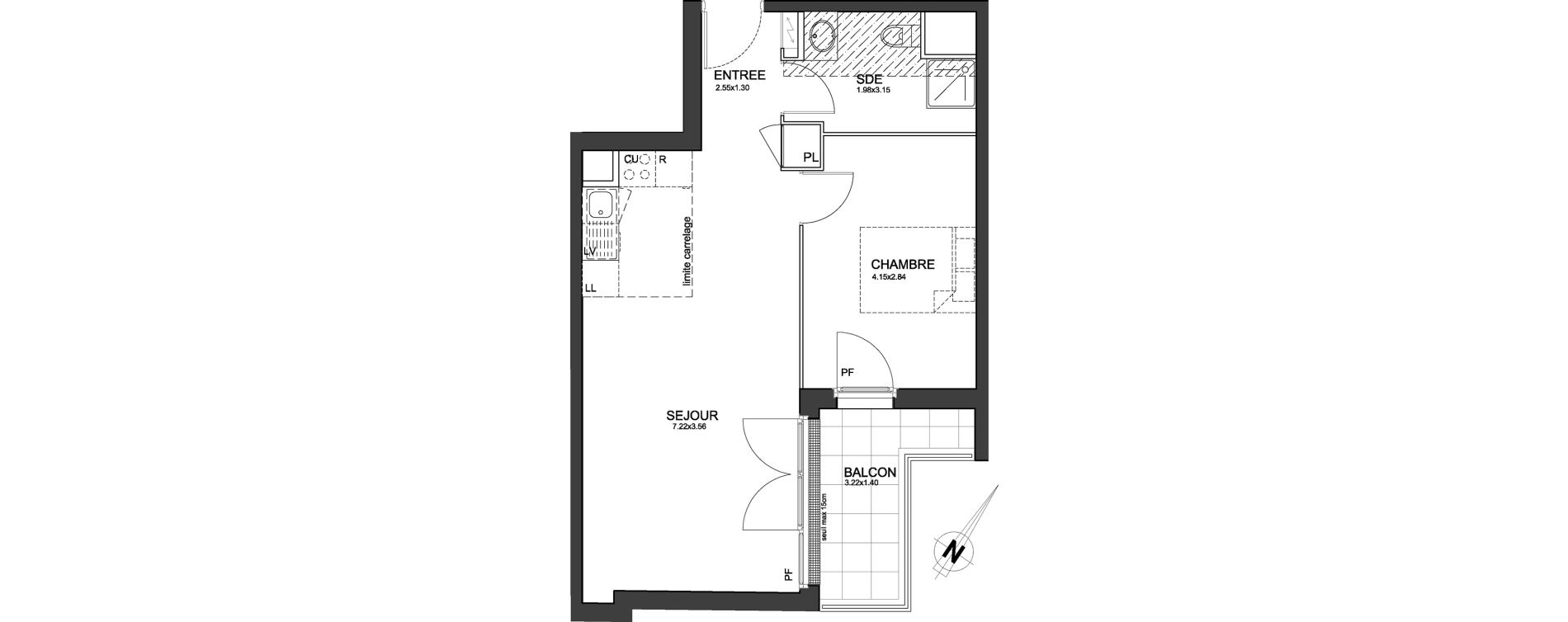 Appartement T2 de 45,47 m2 &agrave; Cr&eacute;teil Centre