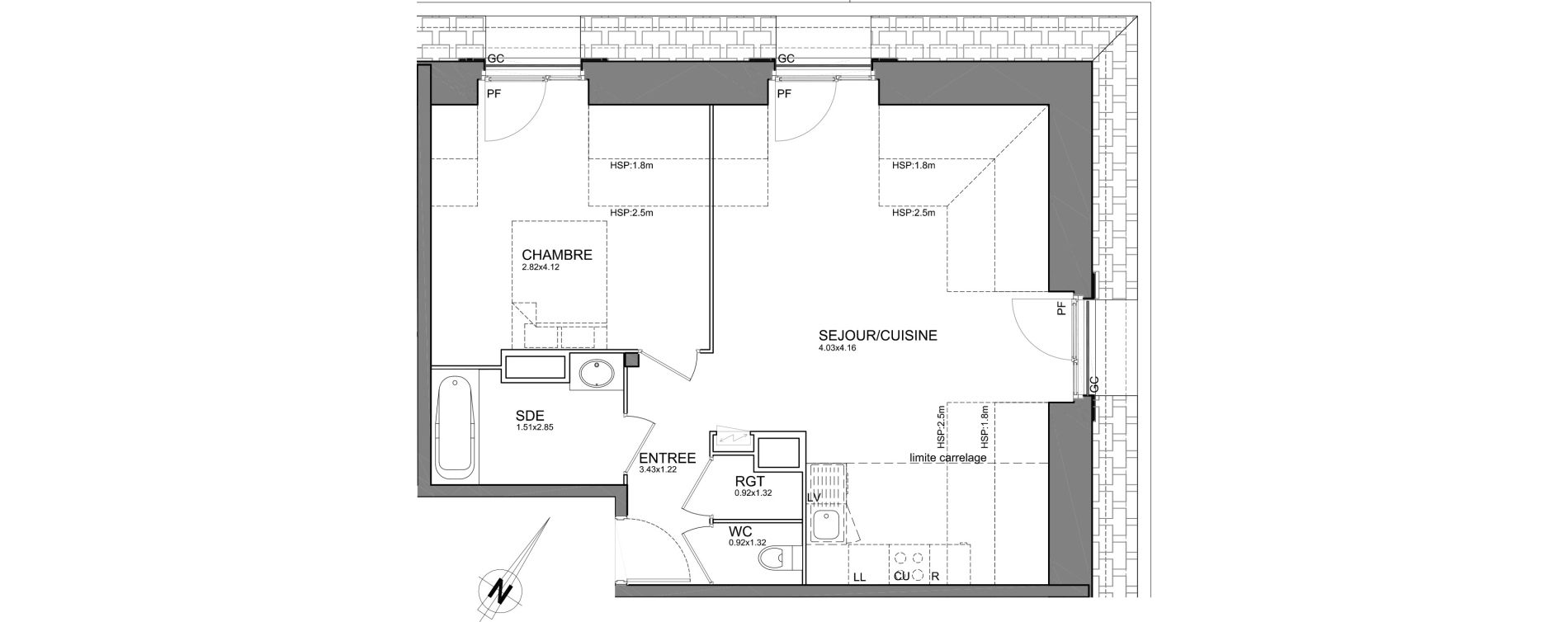 Appartement T2 de 52,02 m2 &agrave; Cr&eacute;teil Centre