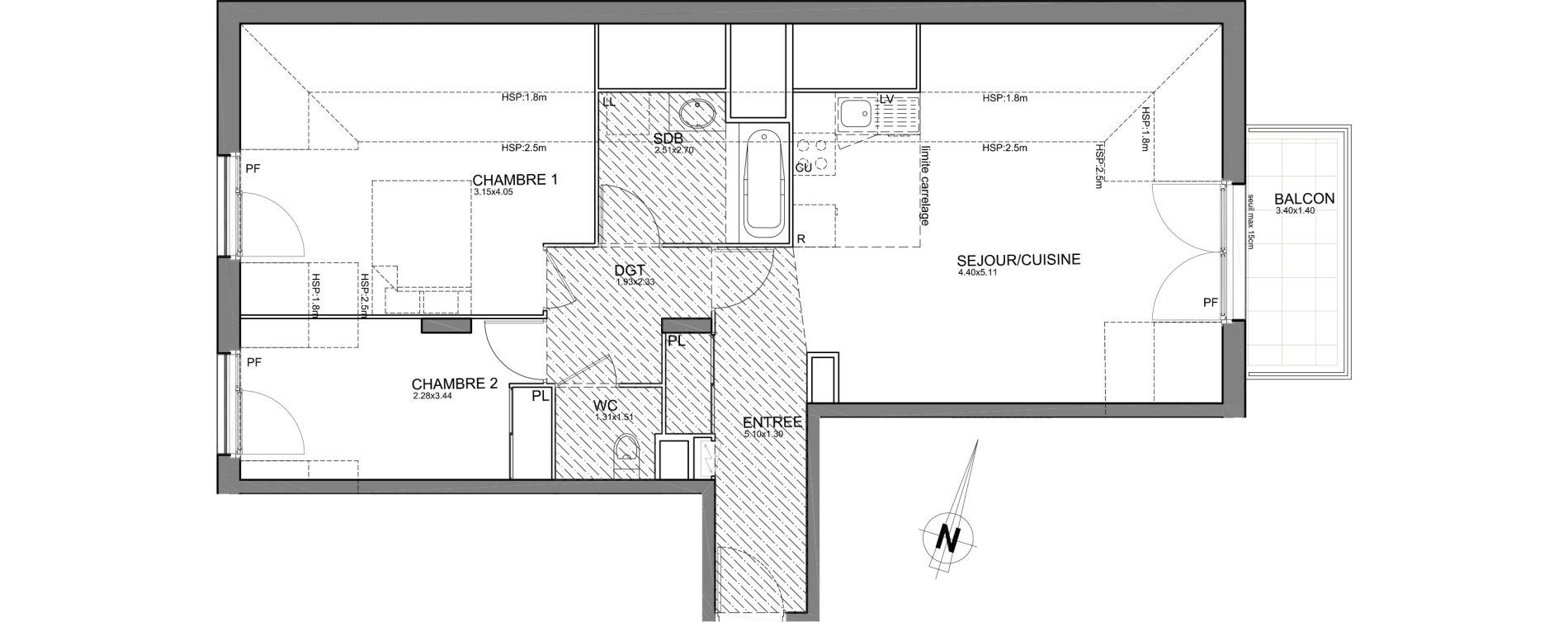 Appartement T3 de 65,13 m2 &agrave; Cr&eacute;teil Centre