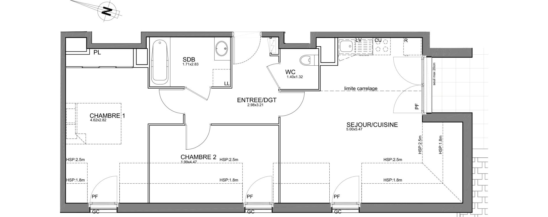 Appartement T3 de 60,91 m2 &agrave; Cr&eacute;teil Centre