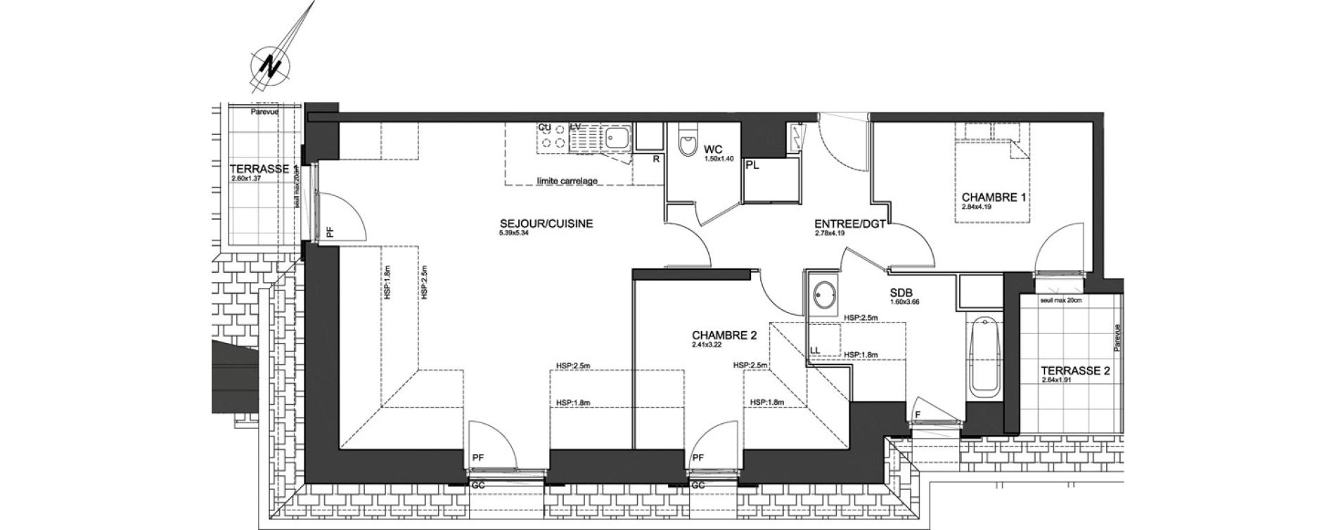 Appartement T3 de 68,16 m2 &agrave; Cr&eacute;teil Centre