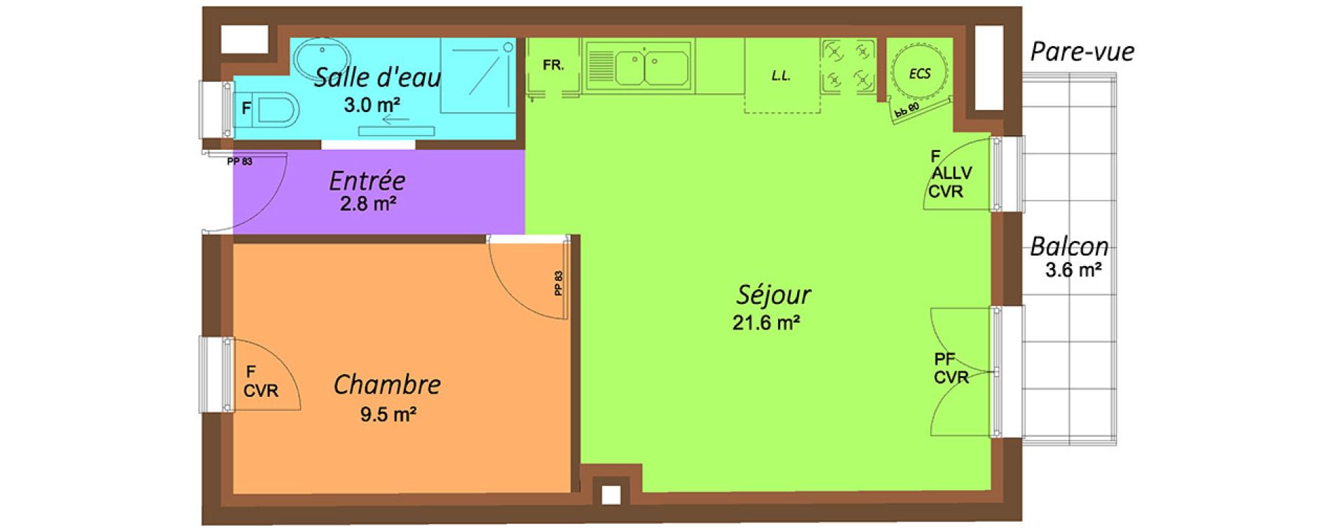 Appartement T2 de 36,90 m2 &agrave; Fontenay-Sous-Bois Centre