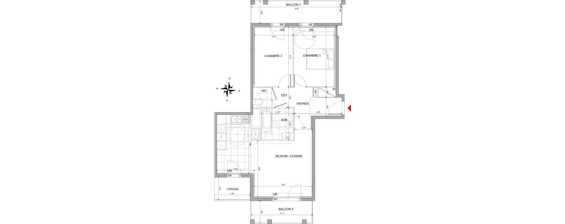 Appartement T3 de 65,00 m2 &agrave; Fontenay-Sous-Bois La redoute