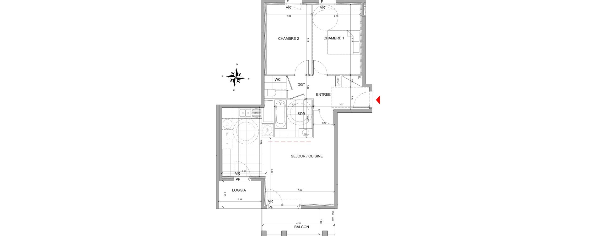 Appartement T3 de 65,00 m2 &agrave; Fontenay-Sous-Bois La redoute