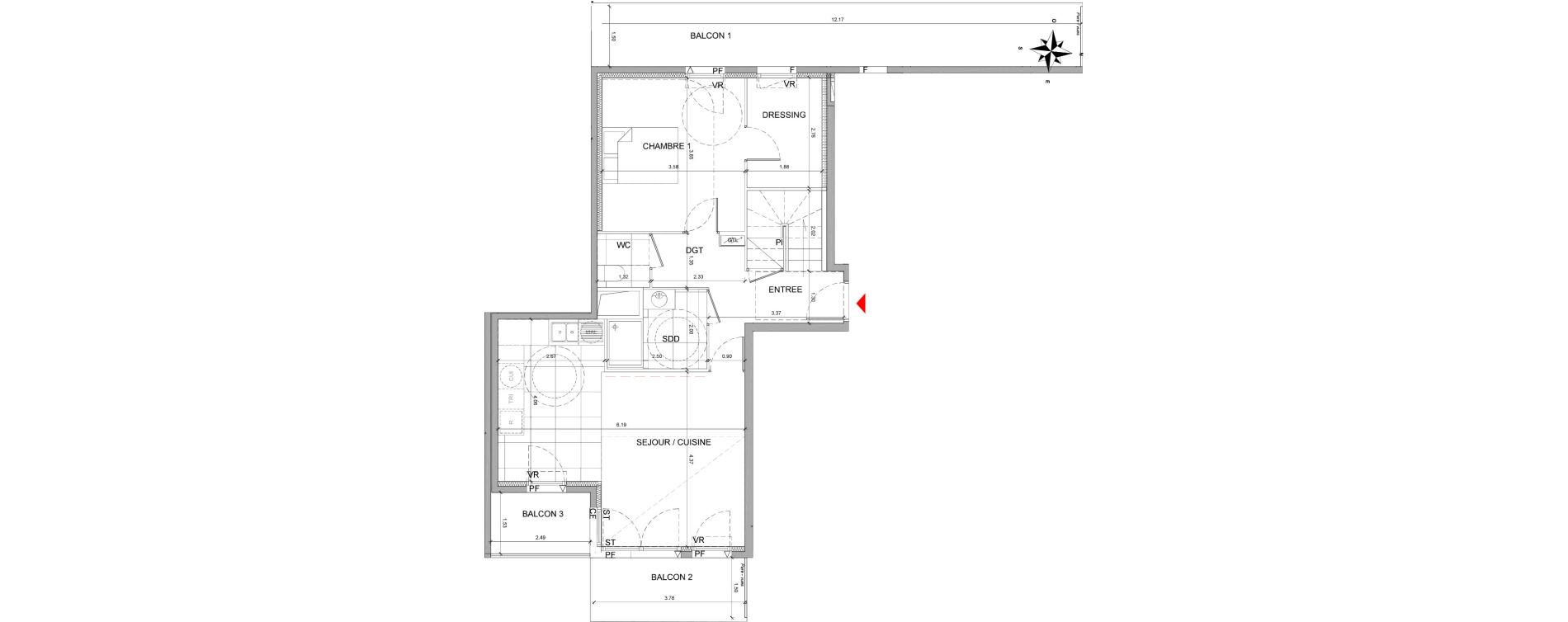 Appartement T5 de 116,40 m2 &agrave; Fontenay-Sous-Bois La redoute