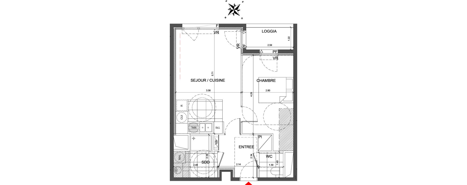 Appartement T2 de 45,10 m2 &agrave; Fontenay-Sous-Bois La redoute