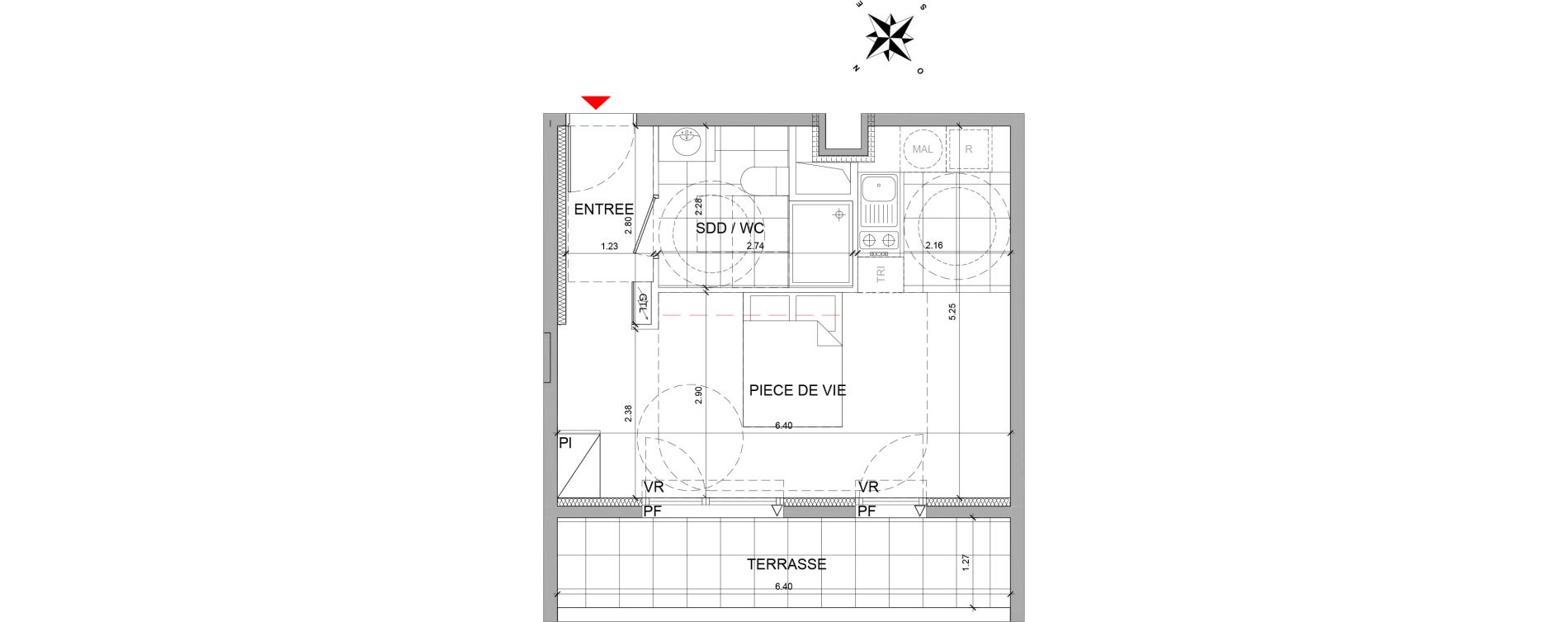 Appartement T1 de 31,40 m2 &agrave; Fontenay-Sous-Bois La redoute