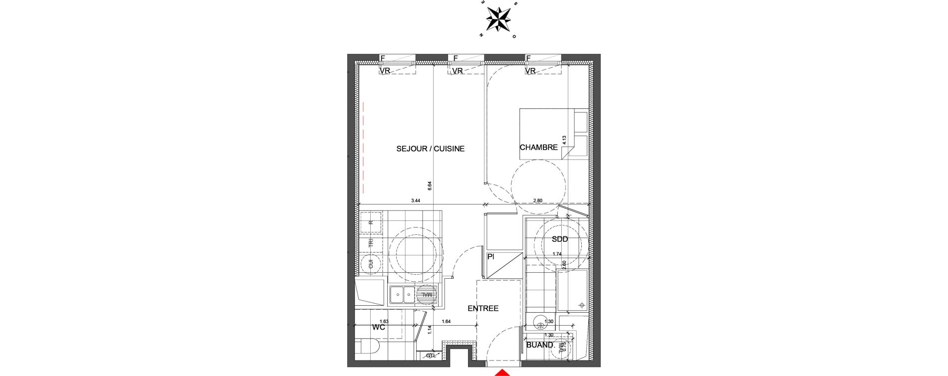 Appartement T2 de 47,90 m2 &agrave; Fontenay-Sous-Bois La redoute