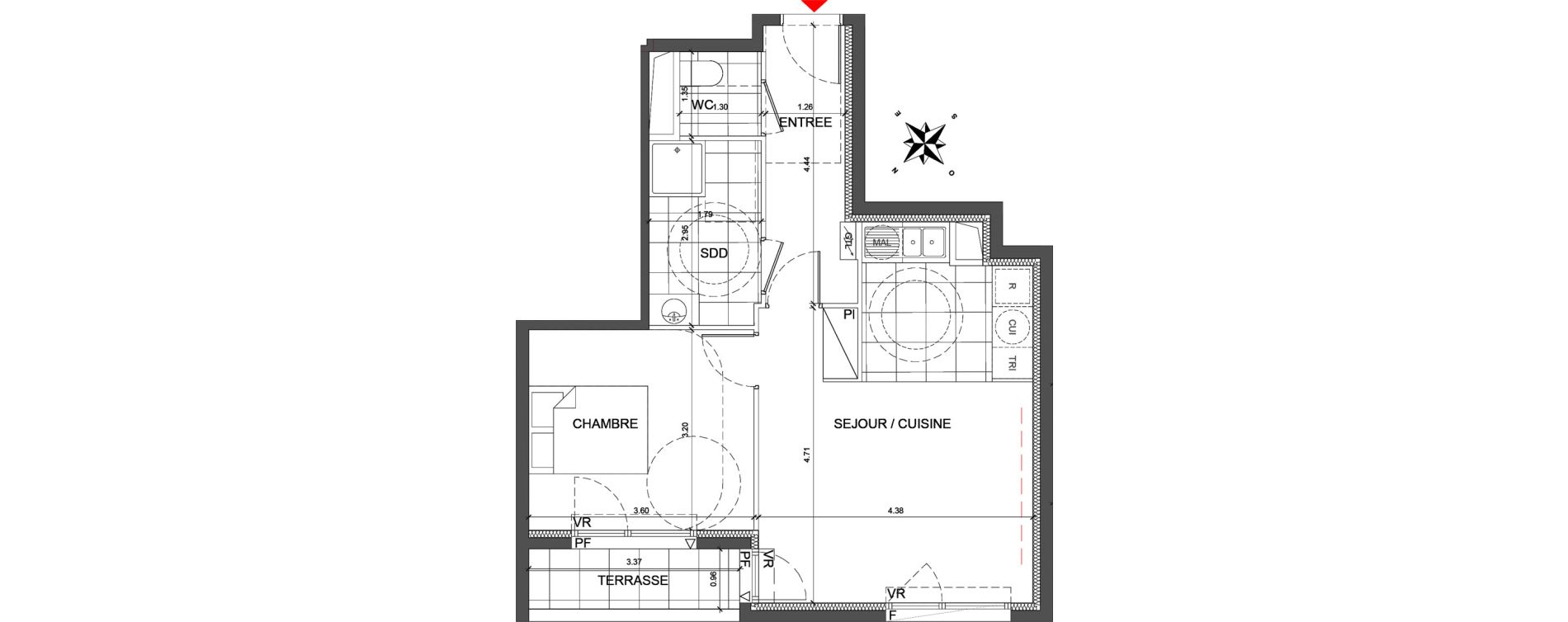 Appartement T2 de 47,50 m2 &agrave; Fontenay-Sous-Bois La redoute