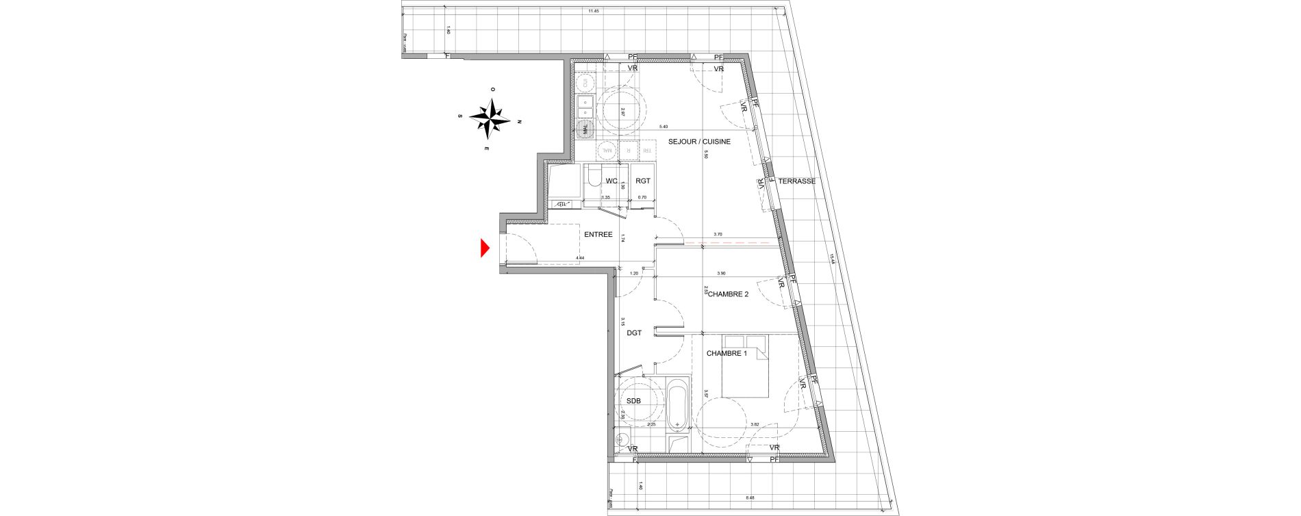 Appartement T3 de 66,30 m2 &agrave; Fontenay-Sous-Bois La redoute