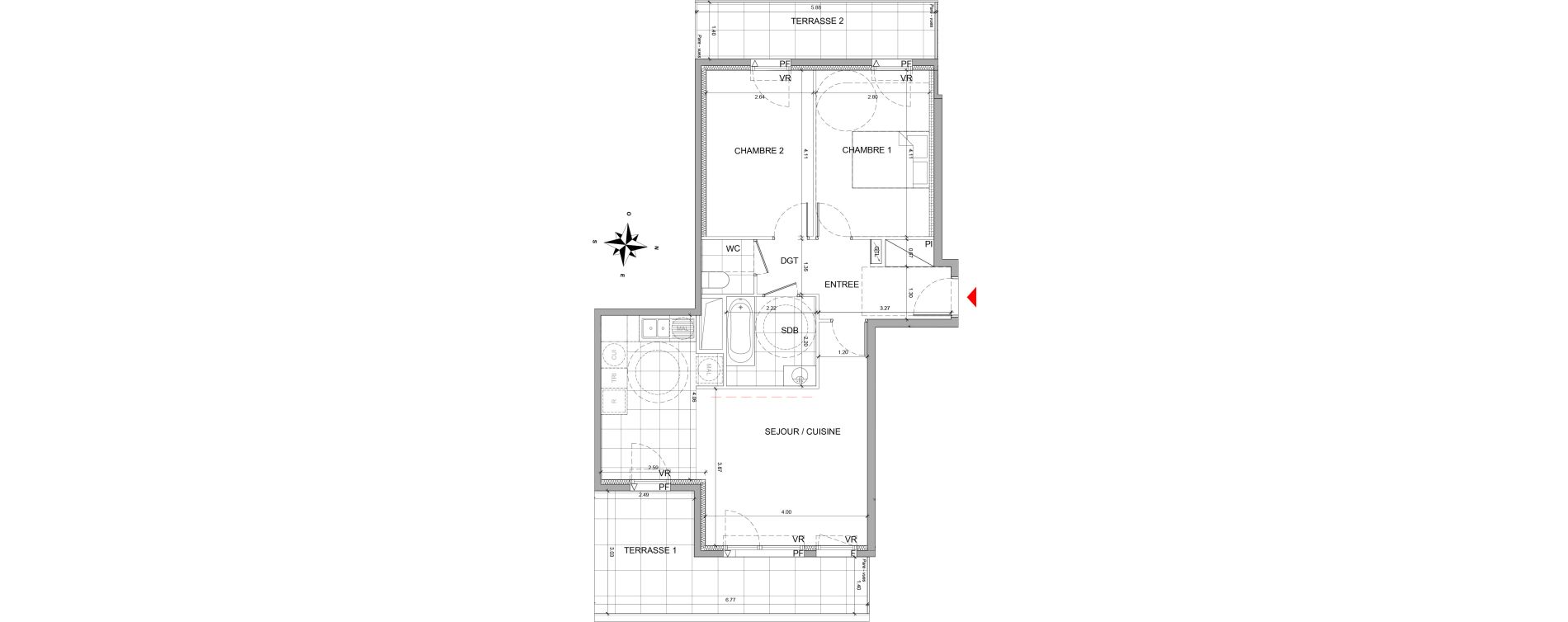 Appartement T3 de 63,20 m2 &agrave; Fontenay-Sous-Bois La redoute