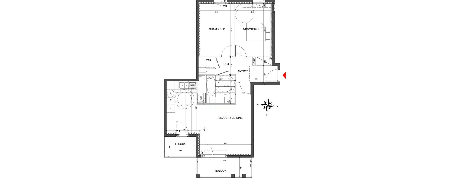 Appartement T3 de 65,00 m2 &agrave; Fontenay-Sous-Bois La redoute